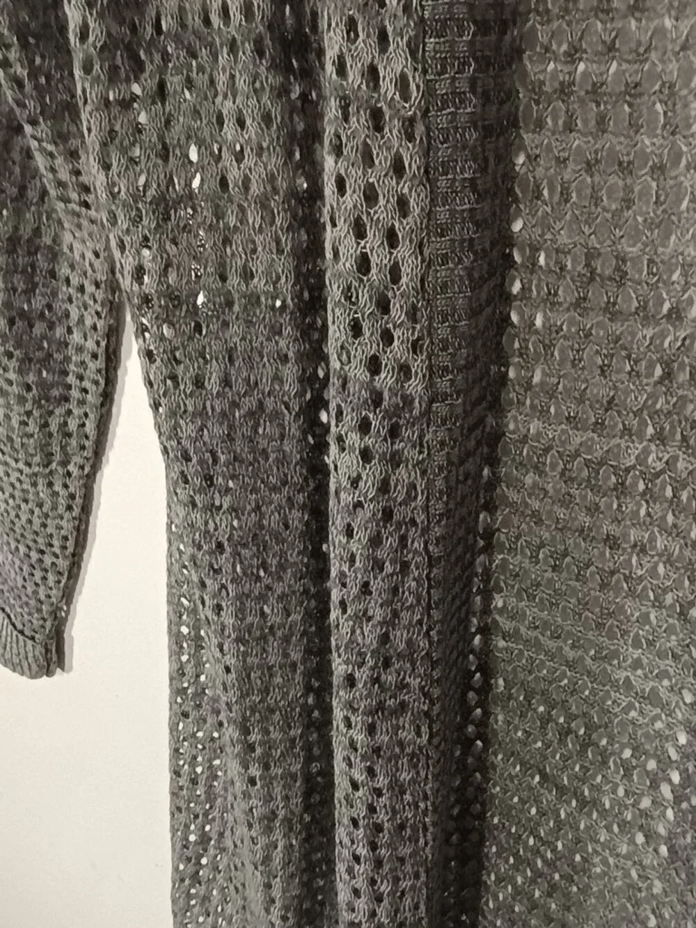 Maurices Gray Open Knit Long Cardigan Women’s Size M